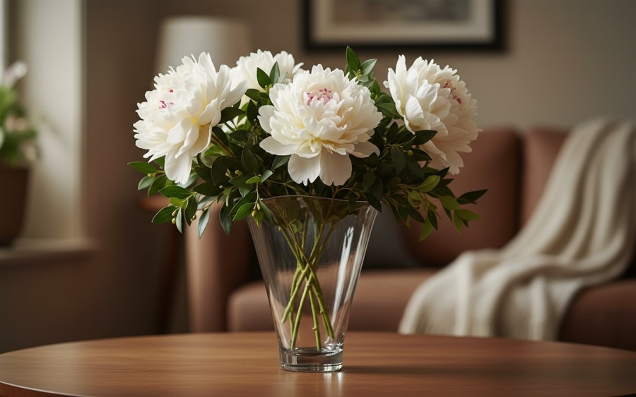 Wazon szklany 34 cm z efektem optyku