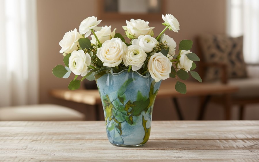 Wazon szklany 30 cm chusta 2301/C94