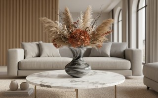 Wazon szklany 25 cm czarno-biały 2311/C275