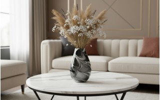 Wazon szklany 40 cm czarno-biały 2341/C275