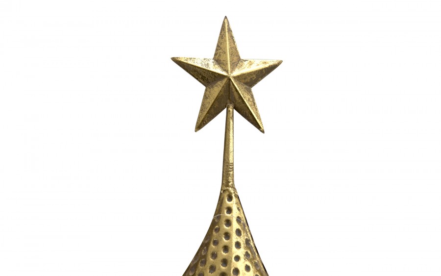 Figurka świąteczna Choinka metalowa 97 cm złota