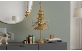 Figurka świąteczna Choinka metalowa 97 cm złota