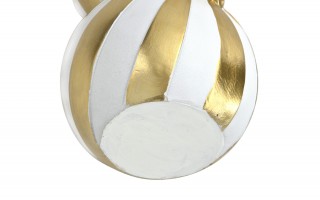 Dekoracja świąteczna Stos bombek biało-złotych 40 cm