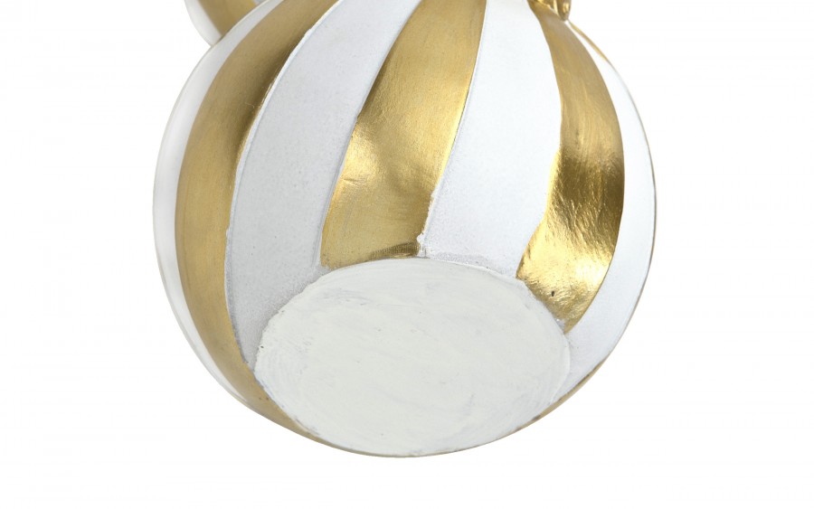 Dekoracja świąteczna Stos bombek biało-złotych 40 cm