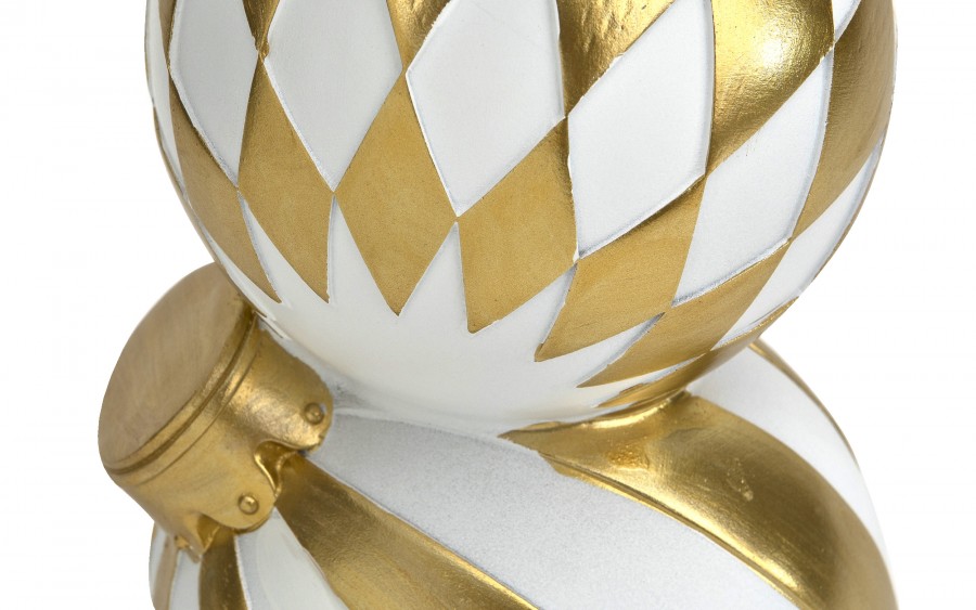 Dekoracja świąteczna Stos bombek biało-złotych 40 cm