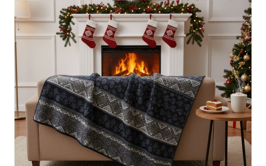 Koc Ibena 150x200 cm Skien IB1631-600 świąteczny