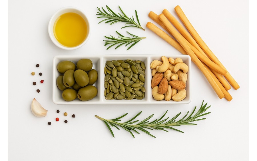 Salaterka do dipów trójdzielna do serwowania 21x7x3 cm