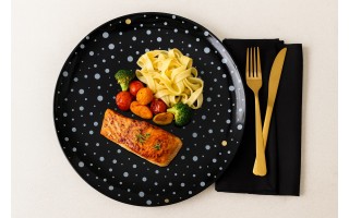 Talerz płytki obiadowy Black Galaxy 28 cm