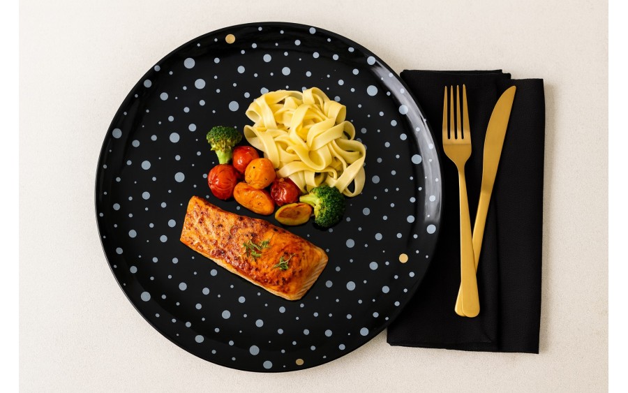 Talerz płytki obiadowy Black Galaxy 28 cm