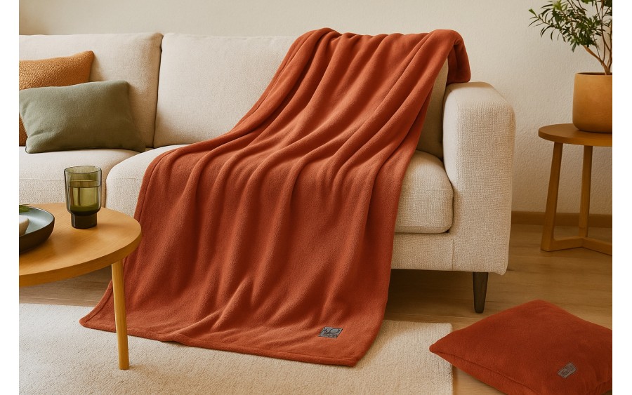 Koc 150x200 cm Kuschelsoft 3638-340 ceglany