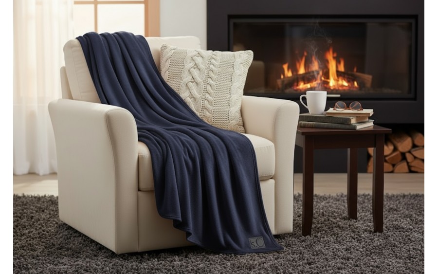 Koc 150x200 Kuschelsoft 3638-660 granatowy