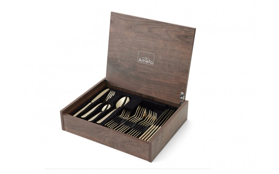 Komplet sztućców dla 6 osób Drift w kasecie 24 cz.