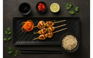 Talerz płytki prostokątny 29x13cm Marrakesz czarny