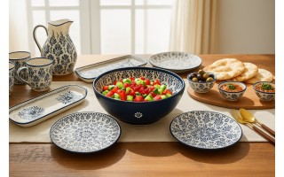 Salaterka ceramiczna 21 cm Oriental White Blue