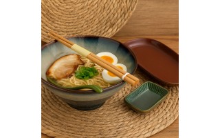 Salaterka 1L Ramen Ombres Deep Blue + pałeczki