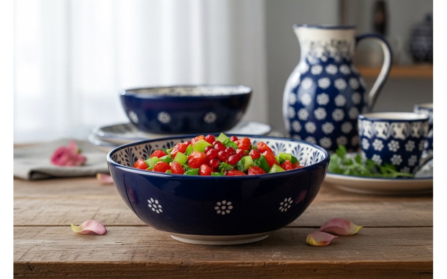 Salaterka ceramiczna 21 cm Oriental White Blue