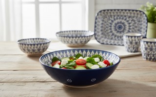 Salaterka ceramiczna 31 cm Oriental White Blue