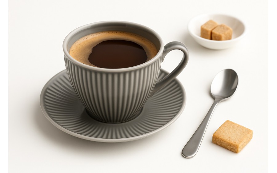 Filiżanka porcelanowa 320 ml + spodek Dalia Szara