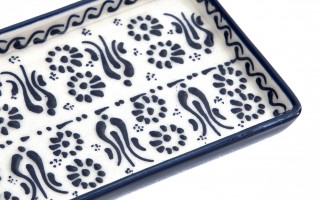 Półmisek ceramiczny 25x9 cm Oriental White Blue