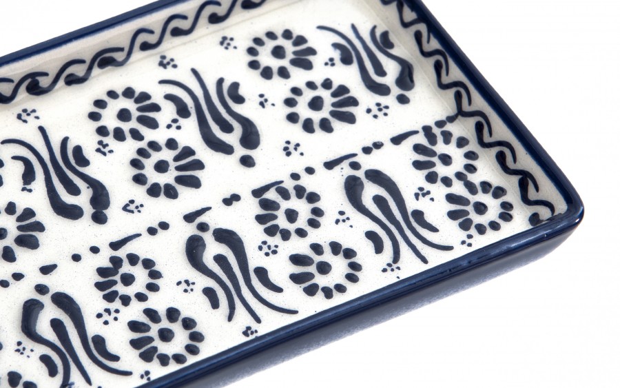 Półmisek ceramiczny 25x9 cm Oriental White Blue