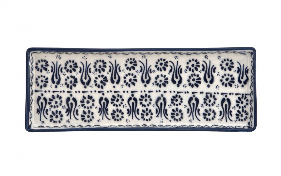 Półmisek ceramiczny 25x9 cm Oriental White Blue