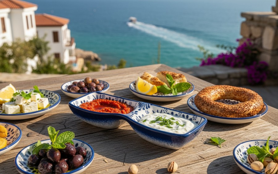 Dip podwójny ceramiczny Oriental White Blue