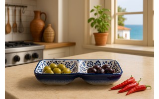 Dip podwójny ceramiczny Oriental White Blue