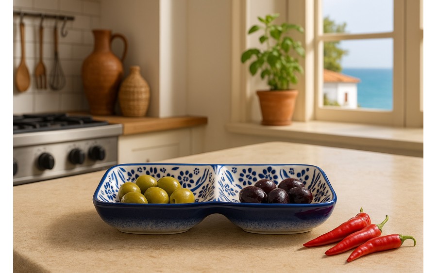 Dip podwójny ceramiczny Oriental White Blue