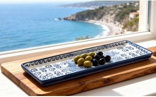 Półmisek ceramiczny 25x9 cm Oriental White Blue