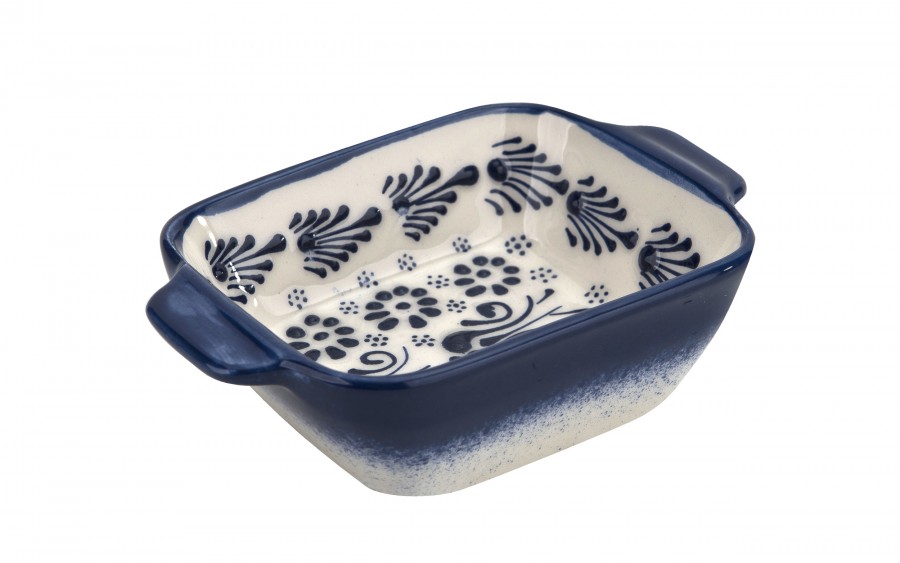 Salaterka ceramiczna z uchwytami 12,5 cm Oriental White Blue