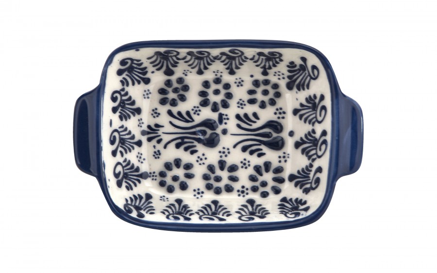 Salaterka ceramiczna z uchwytami 12,5 cm Oriental White Blue