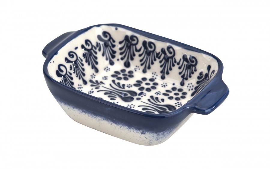 Salaterka ceramiczna z uchwytami 12,5 cm Oriental White Blue