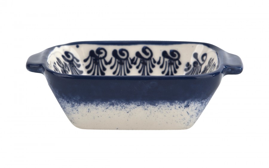 Salaterka ceramiczna z uchwytami 12,5 cm Oriental White Blue