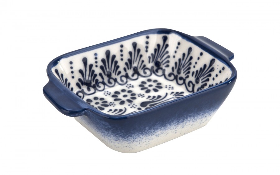 Salaterka ceramiczna z uchwytami 12,5 cm Oriental White Blue