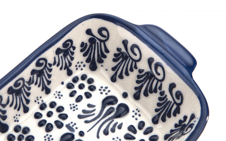 Salaterka ceramiczna z uchwytami 12,5 cm Oriental White Blue