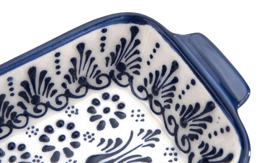 Salaterka ceramiczna z uchwytami 12,5 cm Oriental White Blue