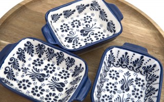 Salaterka ceramiczna z uchwytami 12,5 cm Oriental White Blue