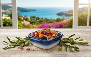 Salaterka ceramiczna z uchwytami 12,5 cm Oriental White Blue