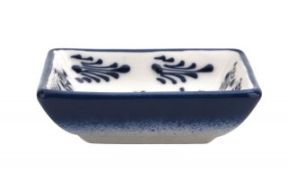 Dip kwadratowy 9 cm ceramiczny Oriental White Blue