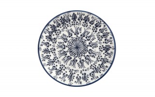 Talerz deserowy 18 cm ceramiczny Oriental White Blue