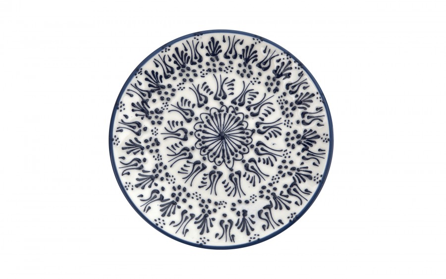 Talerz deserowy 18 cm ceramiczny Oriental White Blue