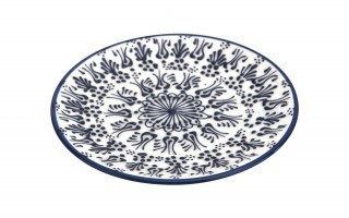 Talerz deserowy 18 cm ceramiczny Oriental White Blue