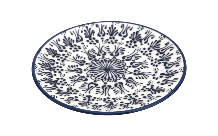 Talerz deserowy 18 cm ceramiczny Oriental White Blue