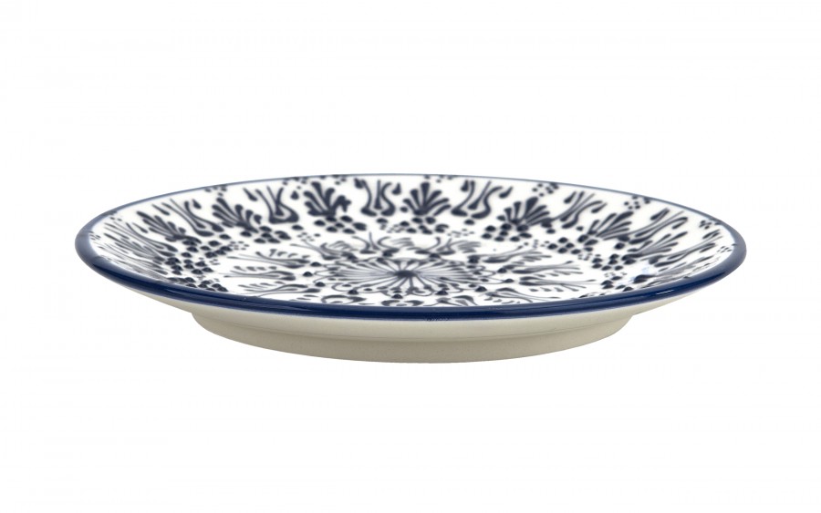Talerz deserowy 18 cm ceramiczny Oriental White Blue