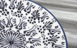 Talerz deserowy 18 cm ceramiczny Oriental White Blue