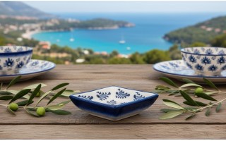 Dip kwadratowy 9 cm ceramiczny Oriental White Blue