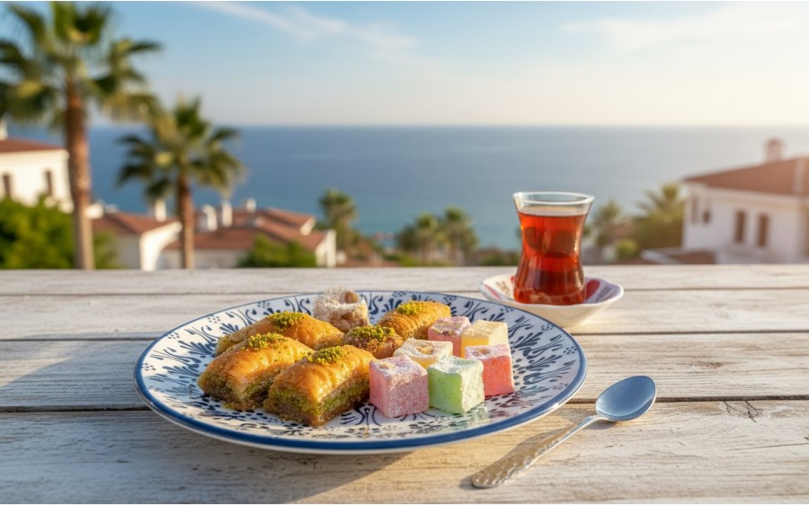 Talerz deserowy 18 cm ceramiczny Oriental White Blue