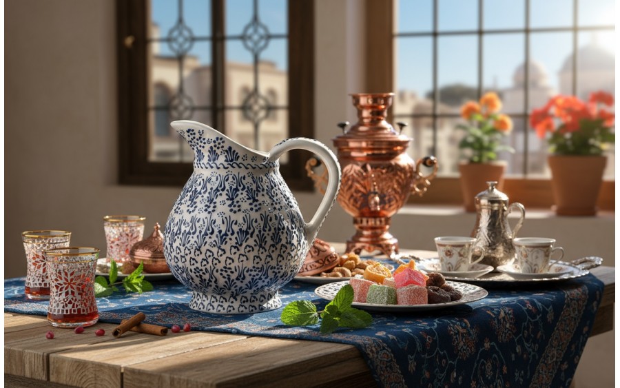 Dzbanek ceramiczny 1,5 L Oriental White Blue