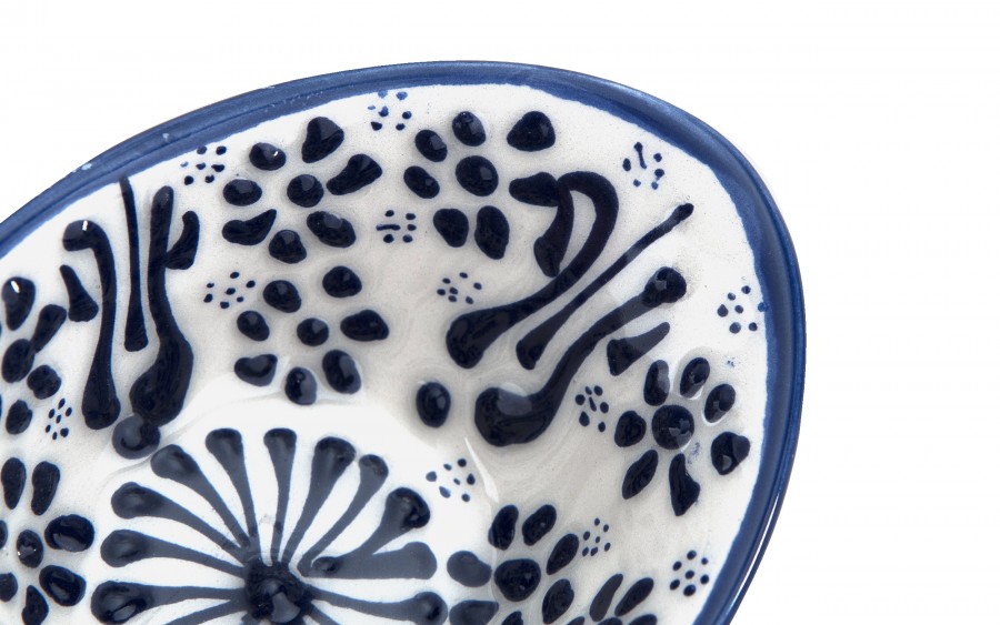 Salaterka ceramiczna owalna 10x7 cm Oriental White Blue