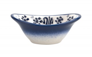 Salaterka ceramiczna owalna 10x7 cm Oriental White Blue